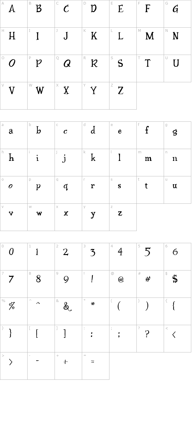 conti-street character map