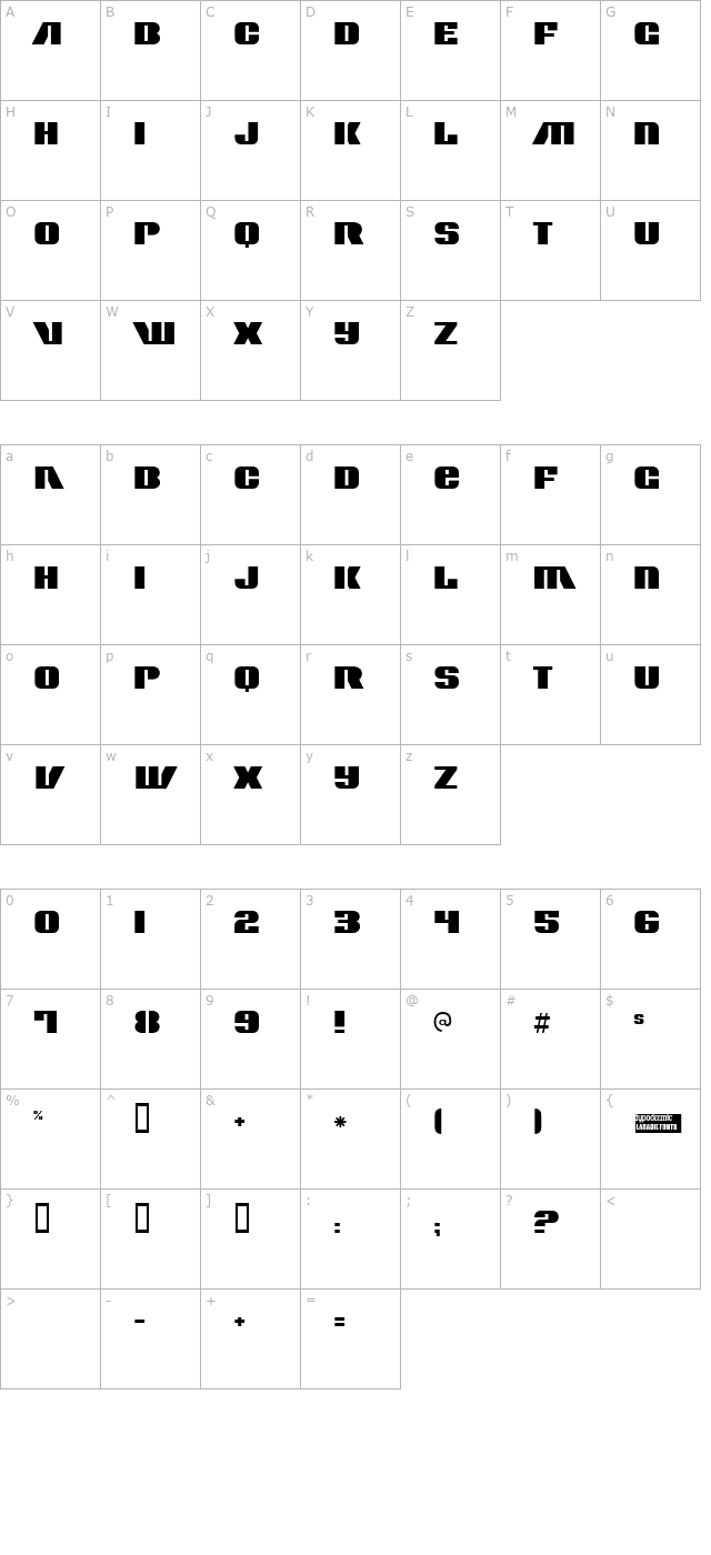 contour-generator character map