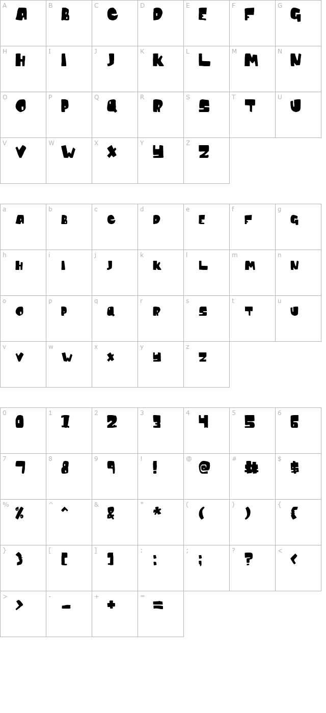 Conventional Wisdom character map