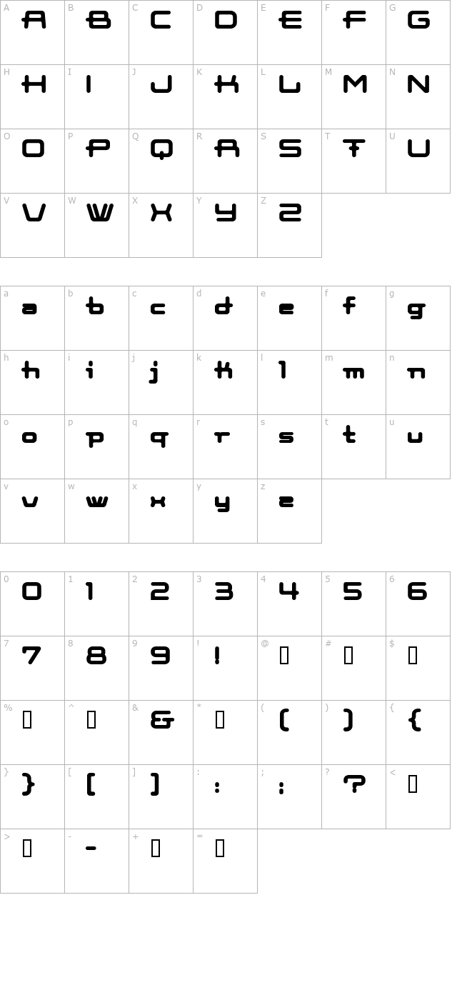 cootnew-bold character map