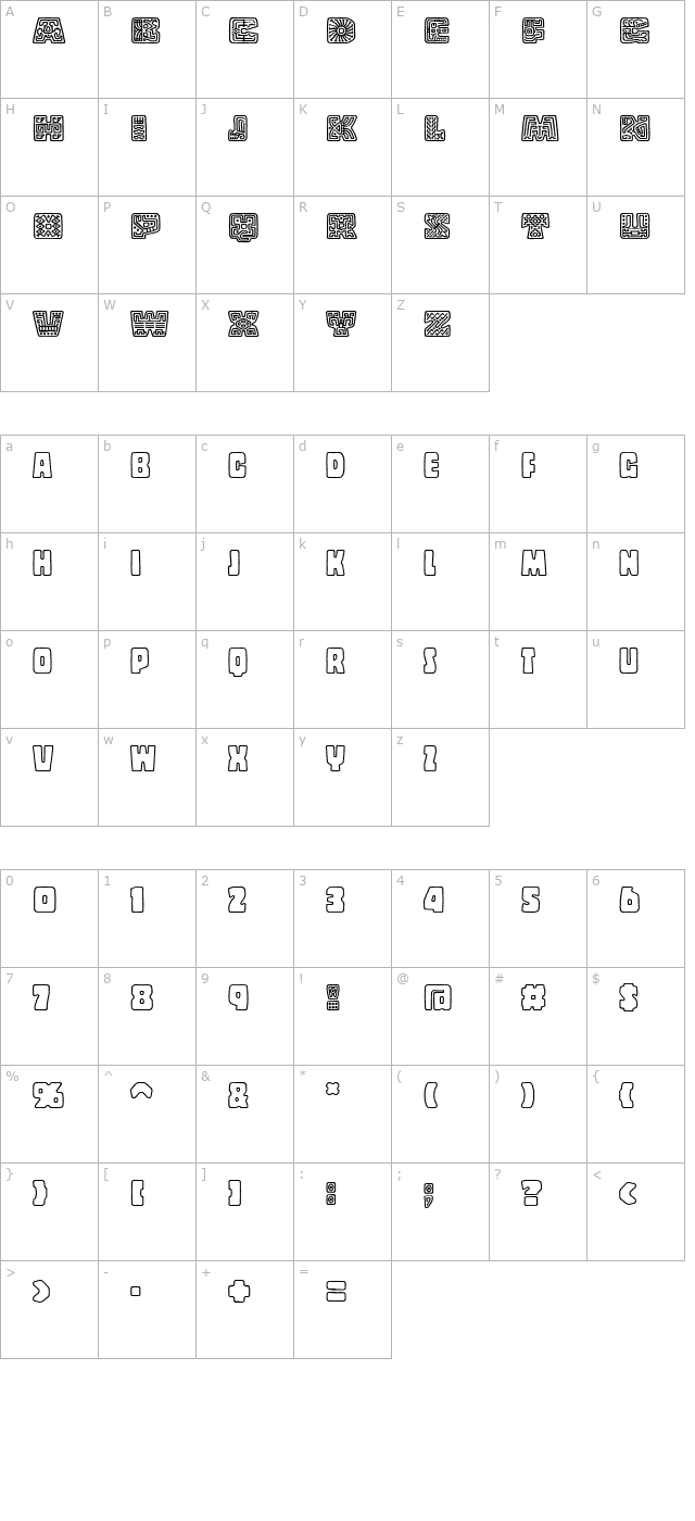 Copal Decorated character map