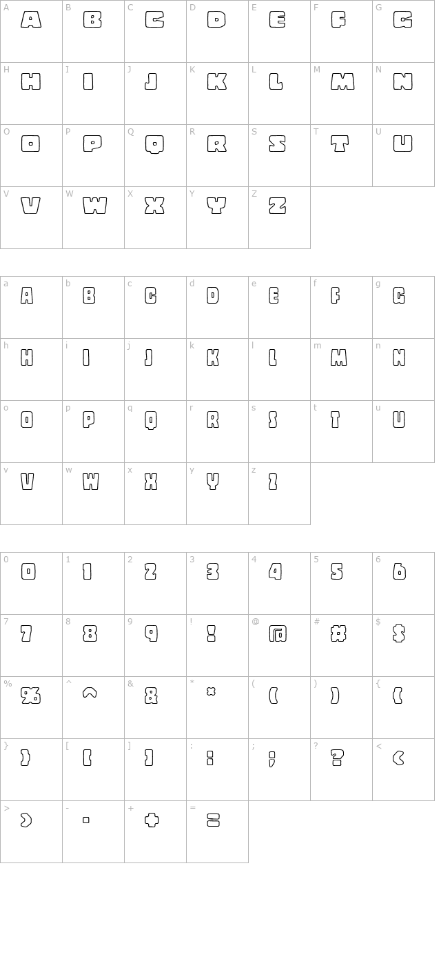 copal-outline character map