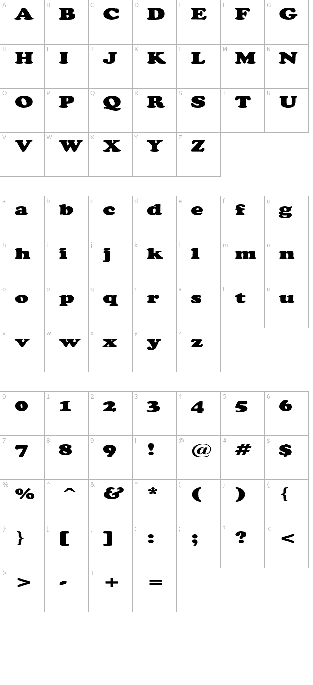 copperfieldextended character map