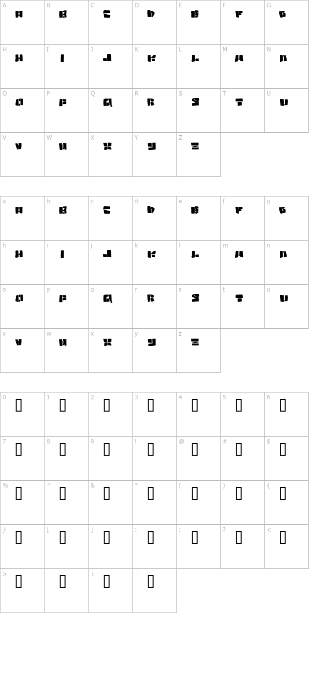 Copycut character map