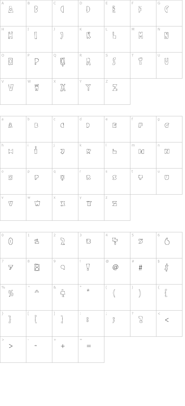 CorianderStd character map