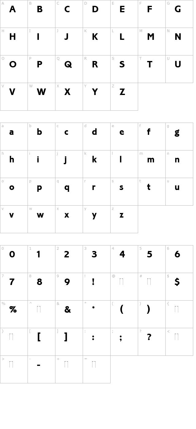 corinthian-bold-plain character map