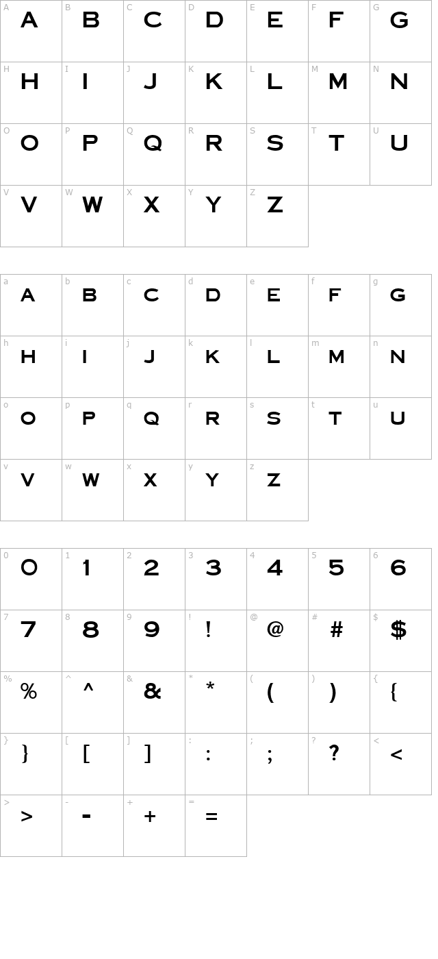 cornerstone-regular character map