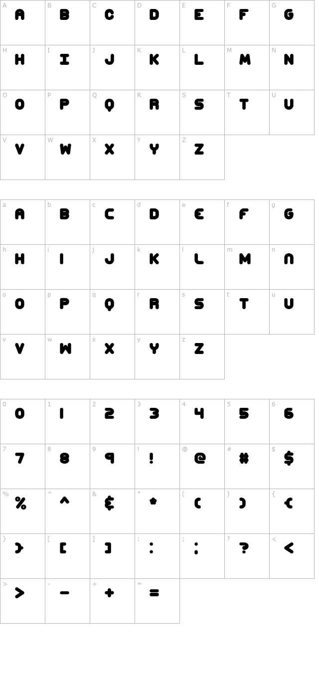 Corpulent Caps -BRK- character map