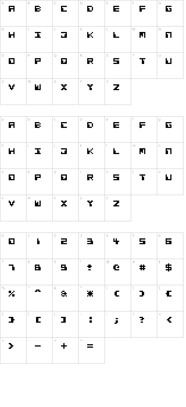 Cosmic Alien character map