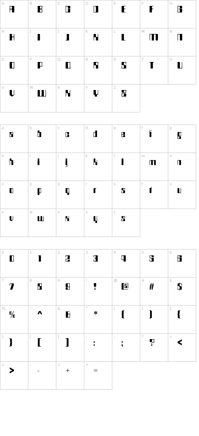 countdownd character map