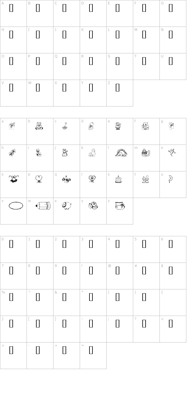 Country Cuties character map