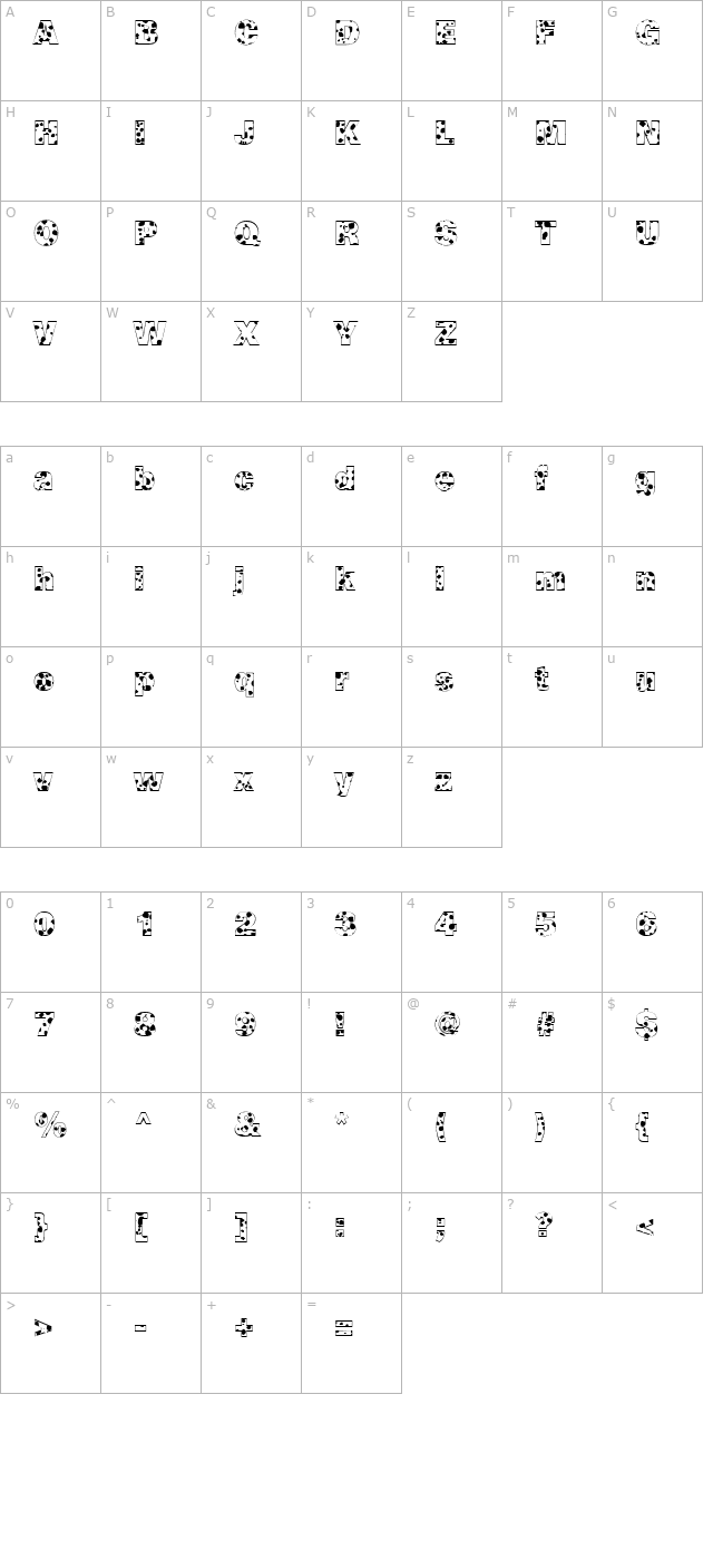 Cow-Spots Regular character map