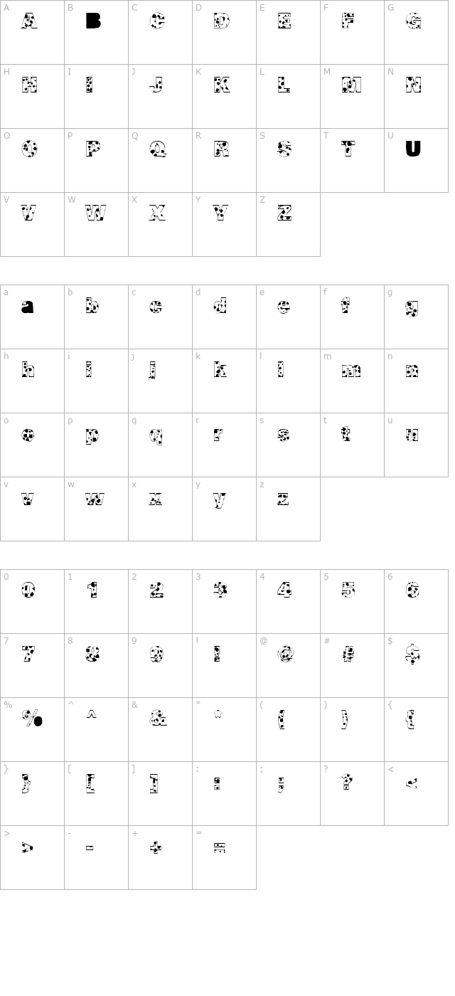 cow-spots character map