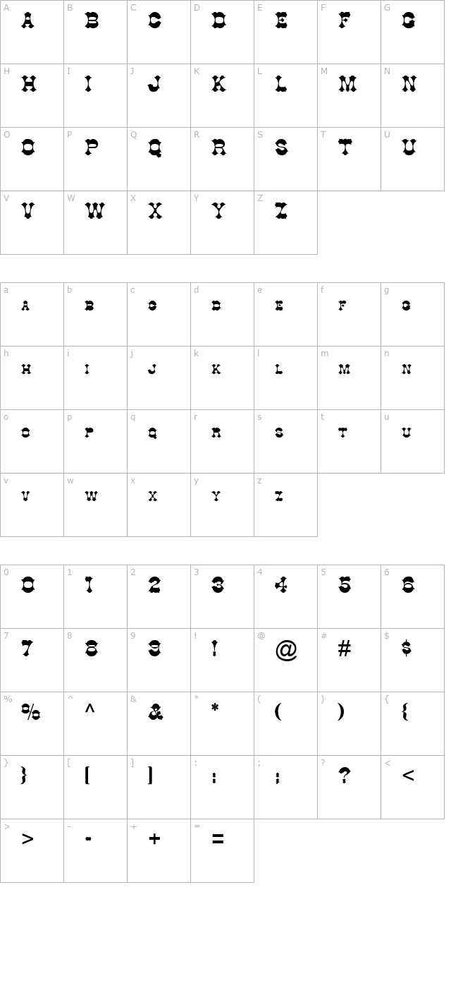 cowboy-normal character map