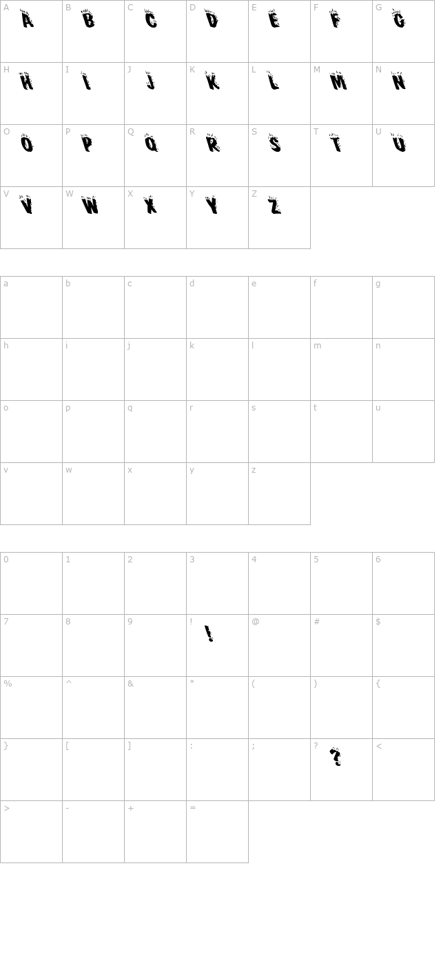 Crack Fir Lefty character map