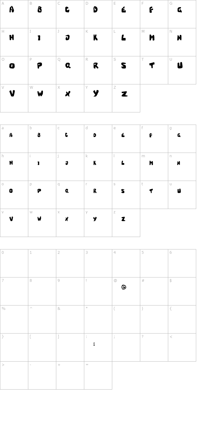 Cracked Brain character map