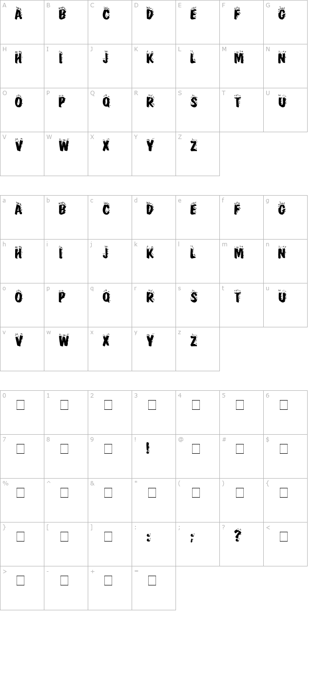 Crackling Fire character map