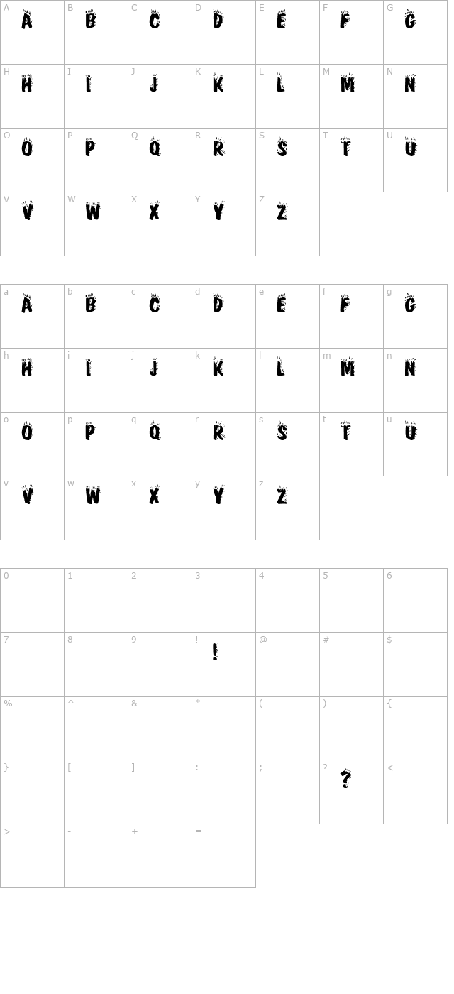 Crackling Regular character map