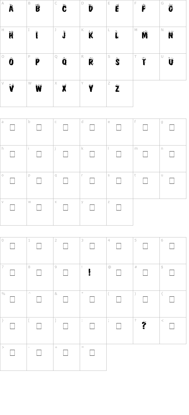 CracklingFire Medium character map