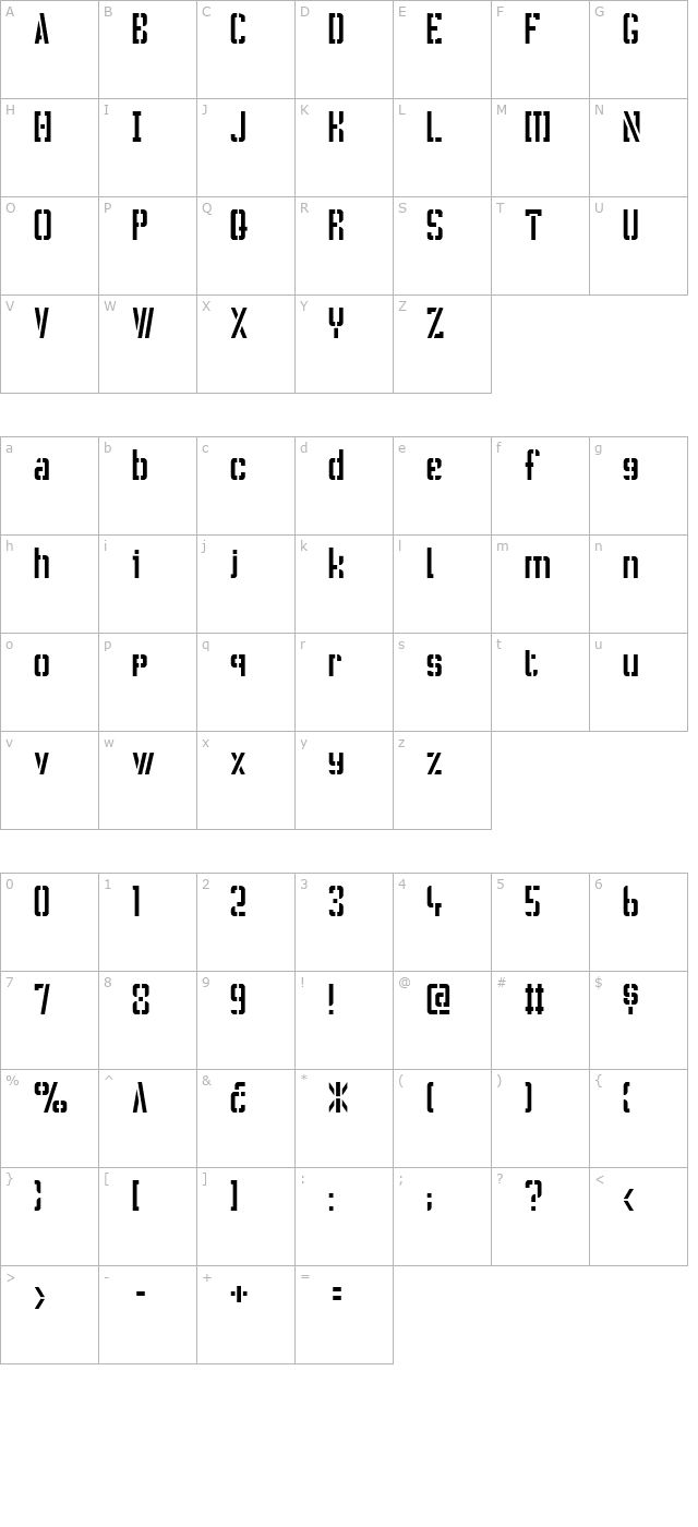 !Crass Roots OFL character map