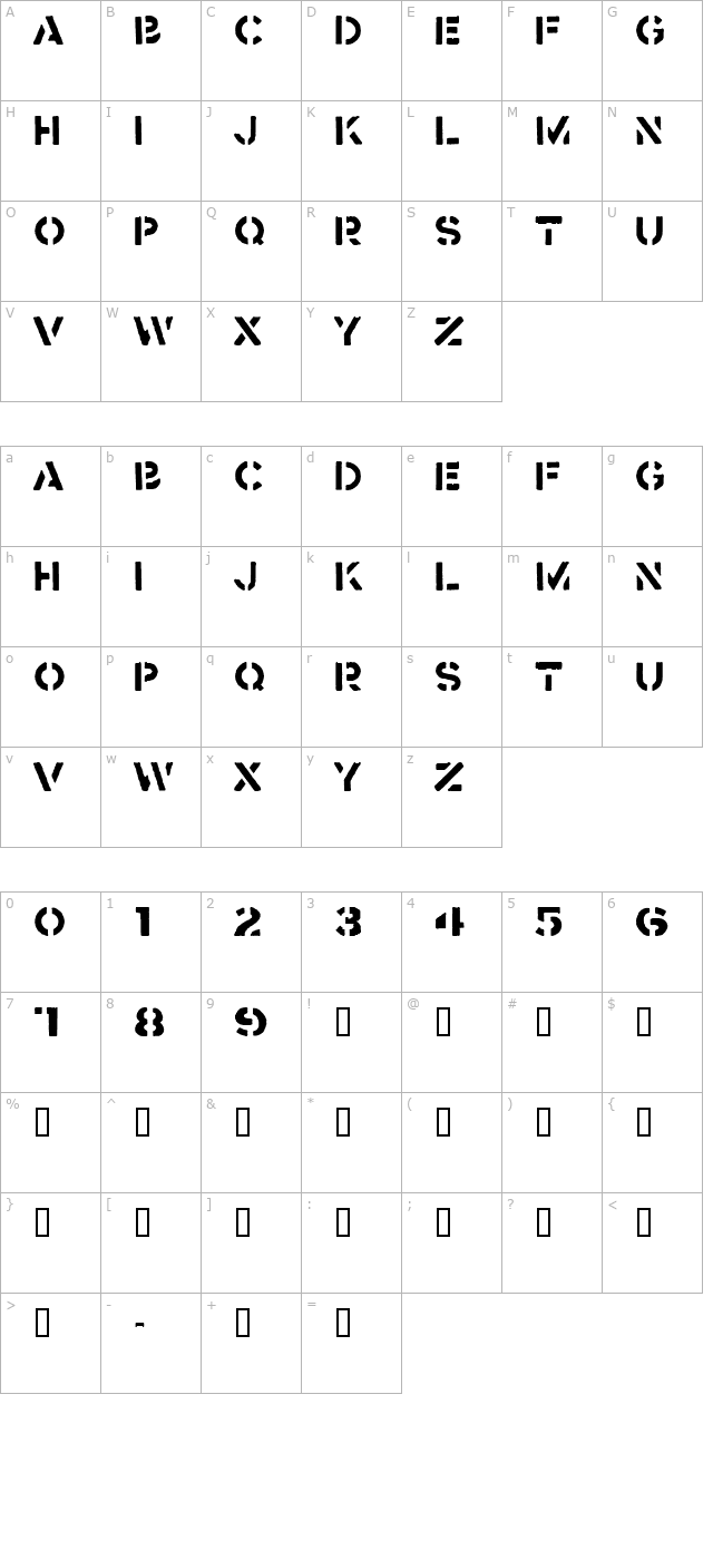 crass character map