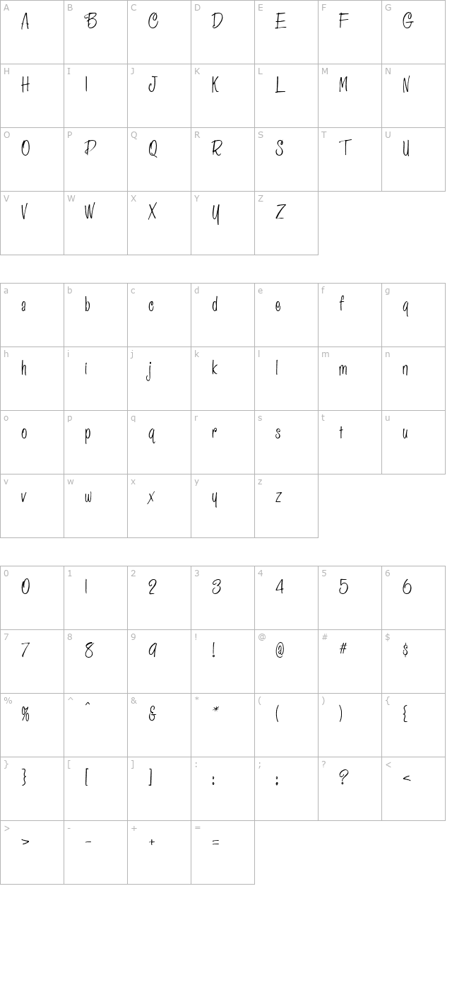 Crawford Regular character map