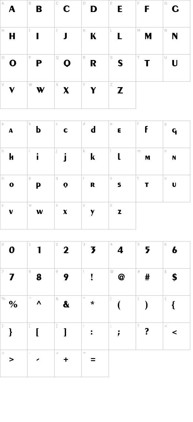 CremeBlackSSK character map