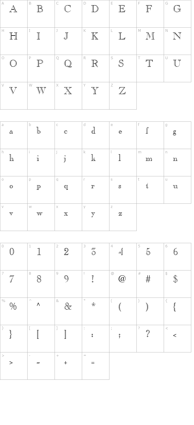 crescent character map