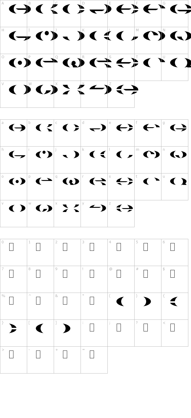 Cresent Obfuscated character map