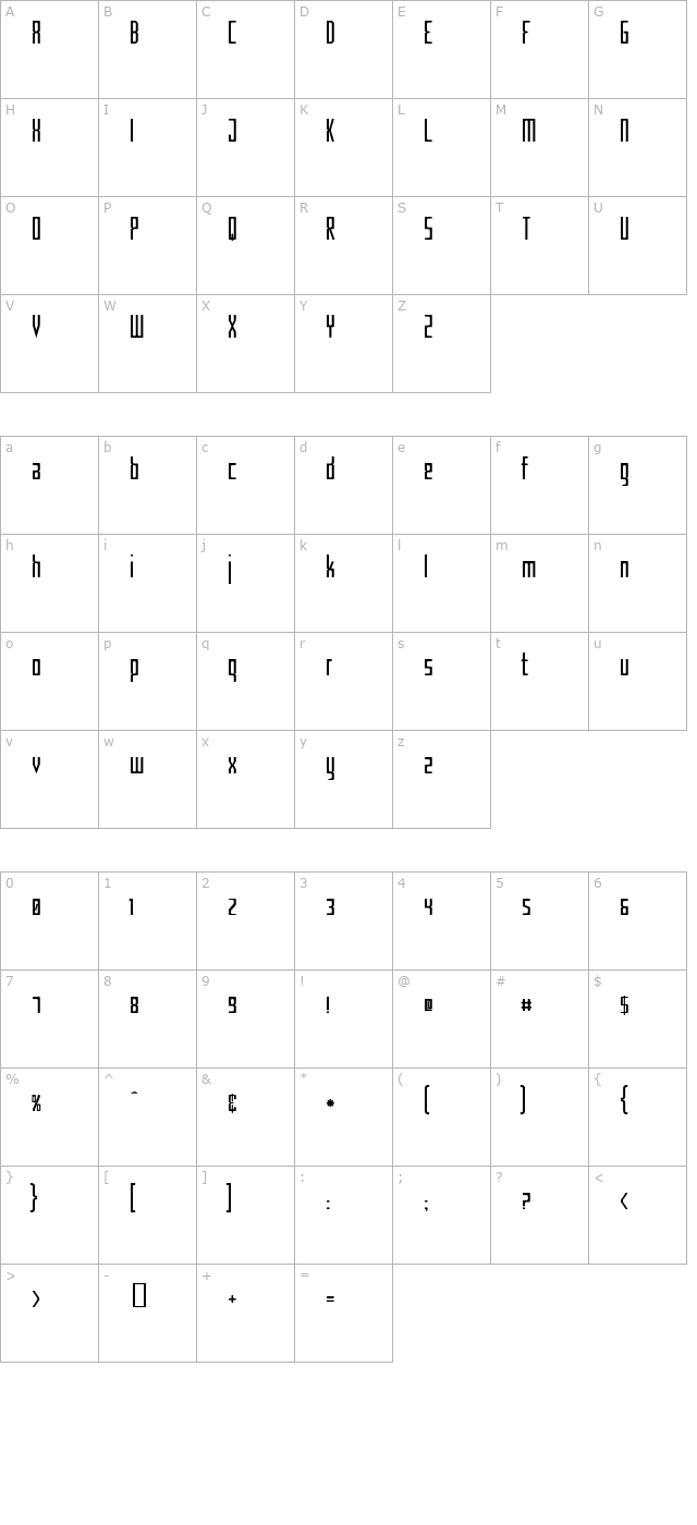 criminal-narrow character map