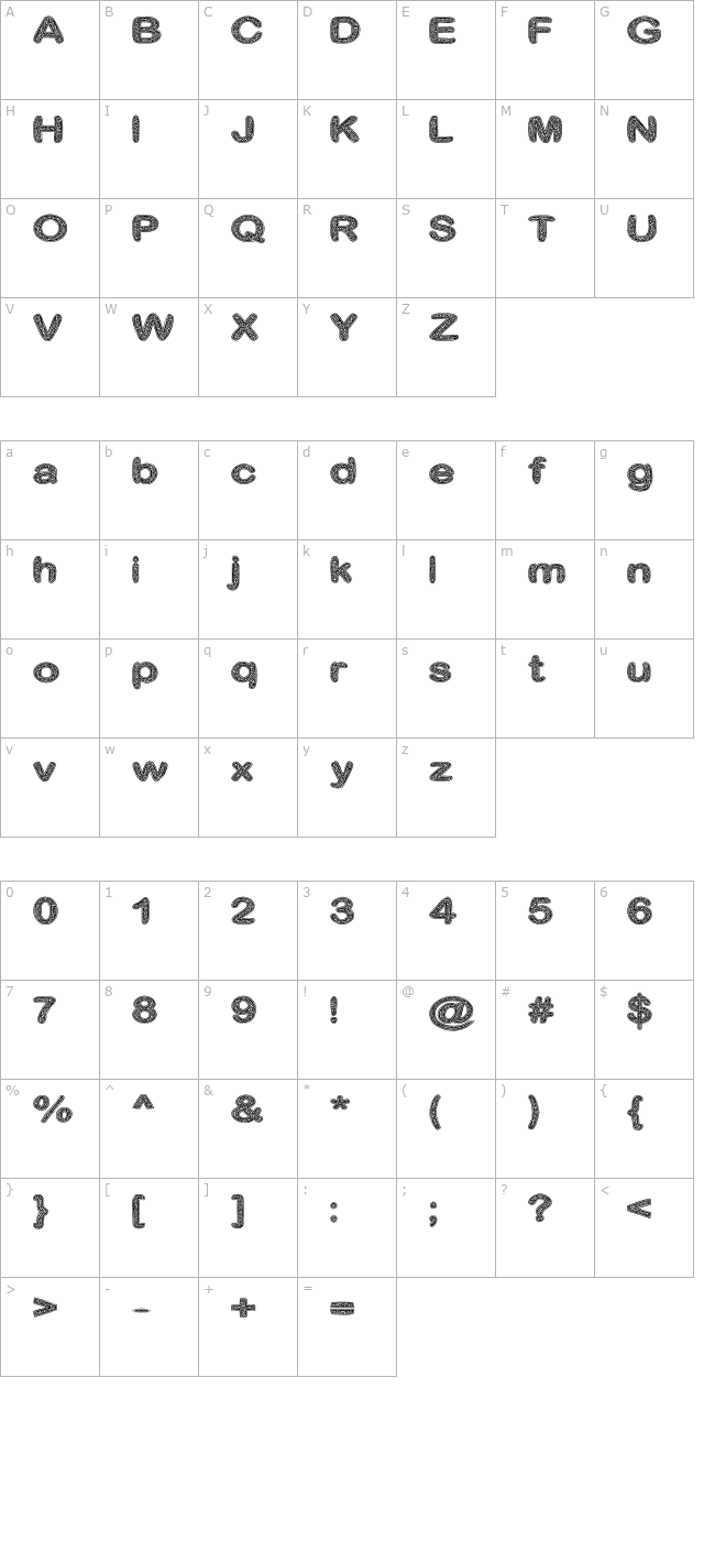 crinkle-cut-glass character map