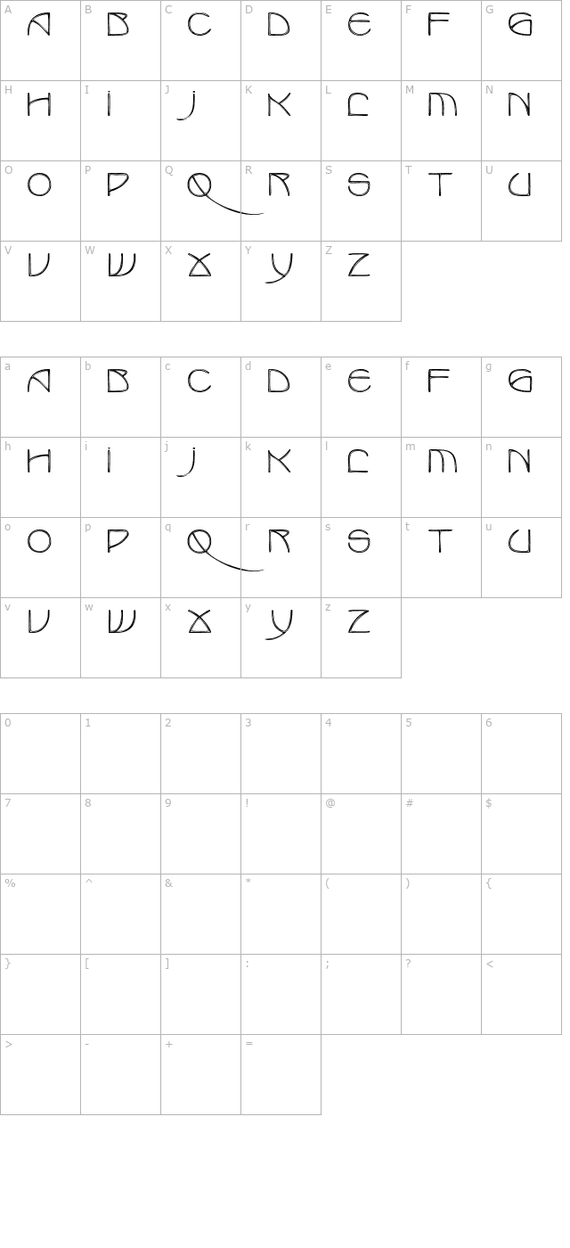 CroateDisplayCaps character map