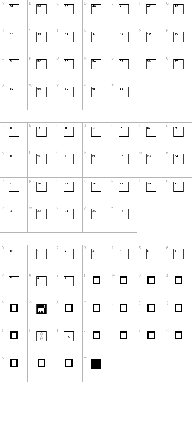 CrosswordLowNumbers character map