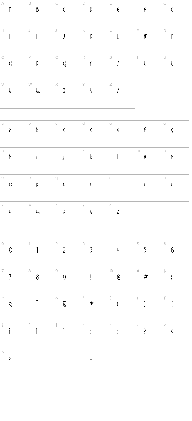 CrowBeakLight character map