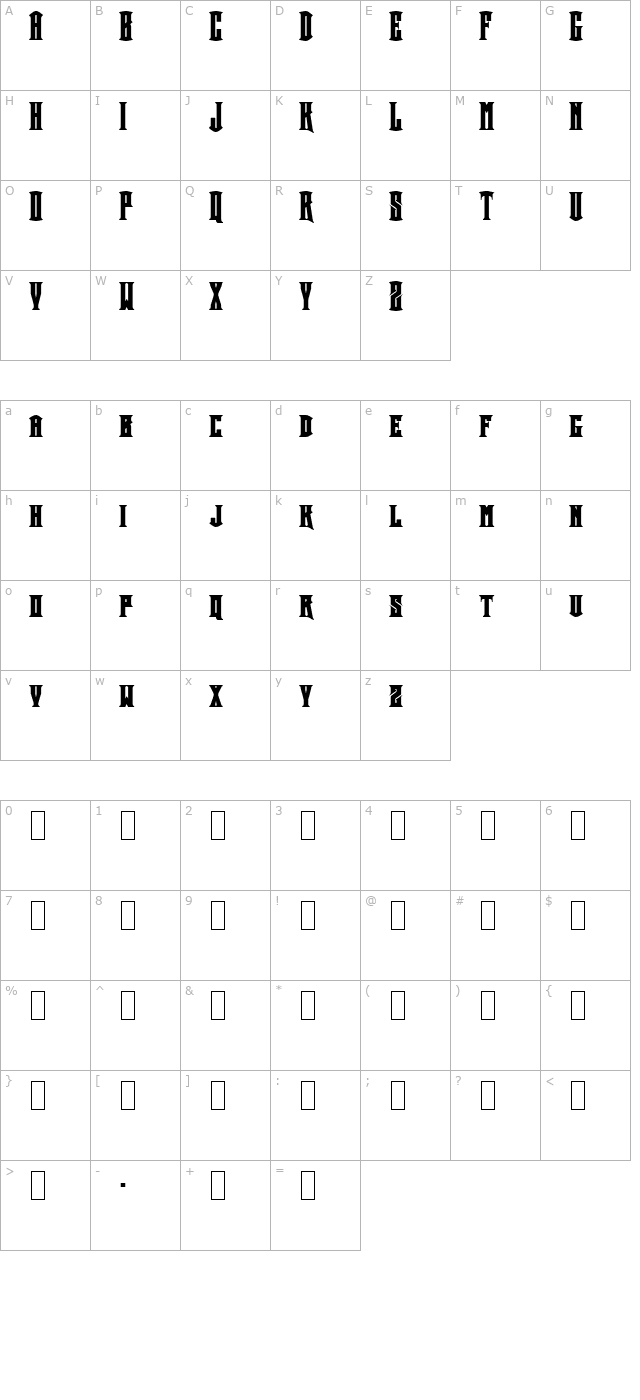 Crown Title character map