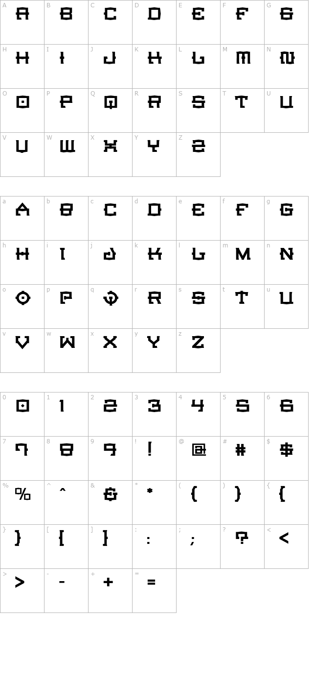 CrucibleMedium character map