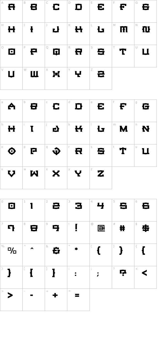 crucibleultra character map