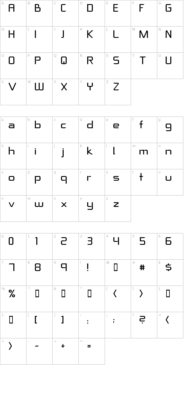 Crystal clear character map