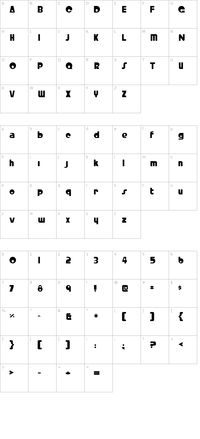 Crystal Radio Kit character map