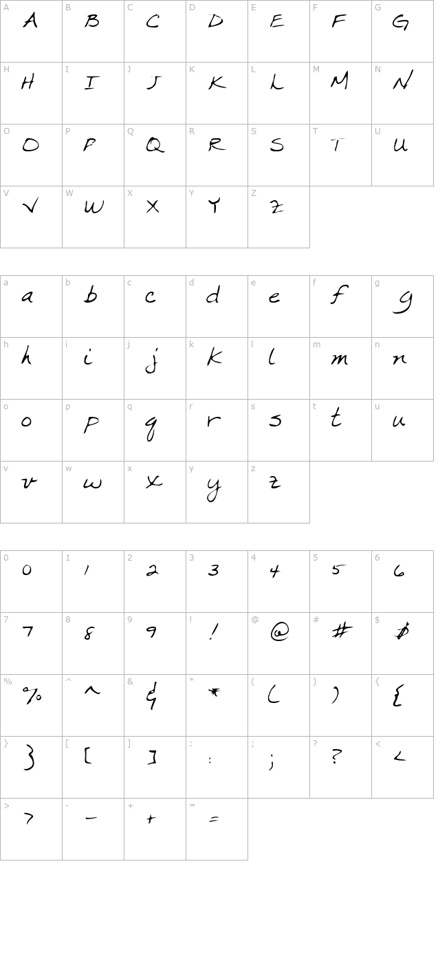 CrystalsHand character map