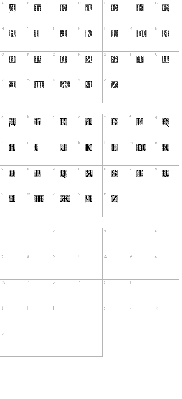 csar-vestment character map