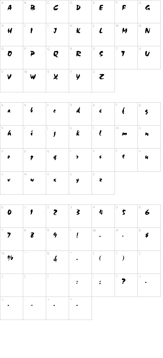 CSD-Chalk-Normal character map