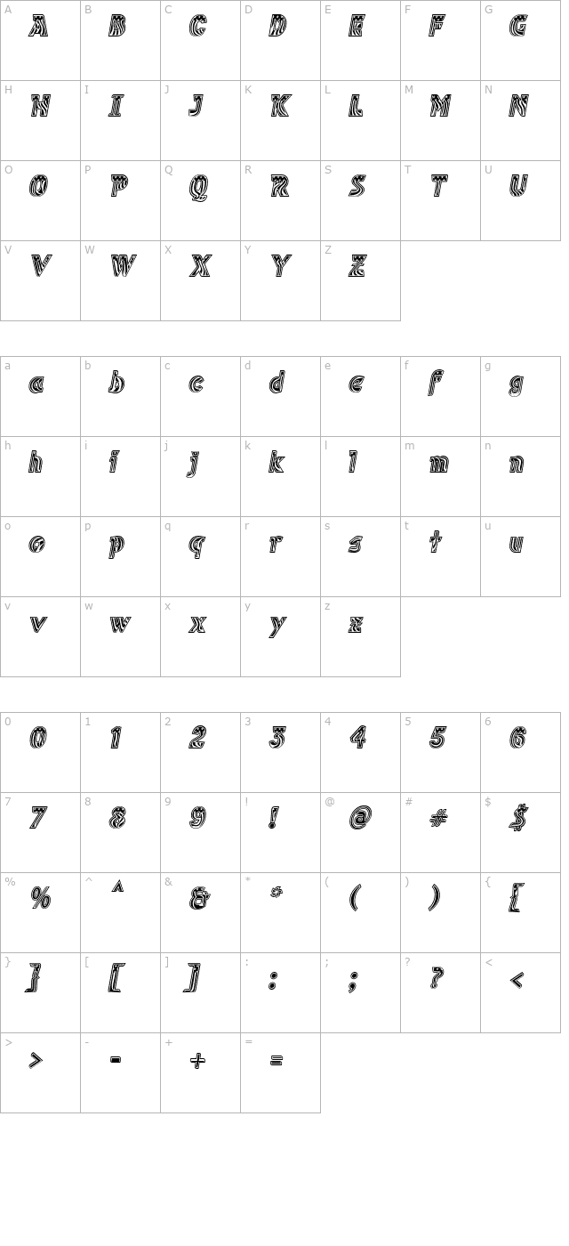 CubanSuperDeluxe character map