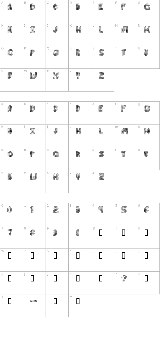 cube-toss character map