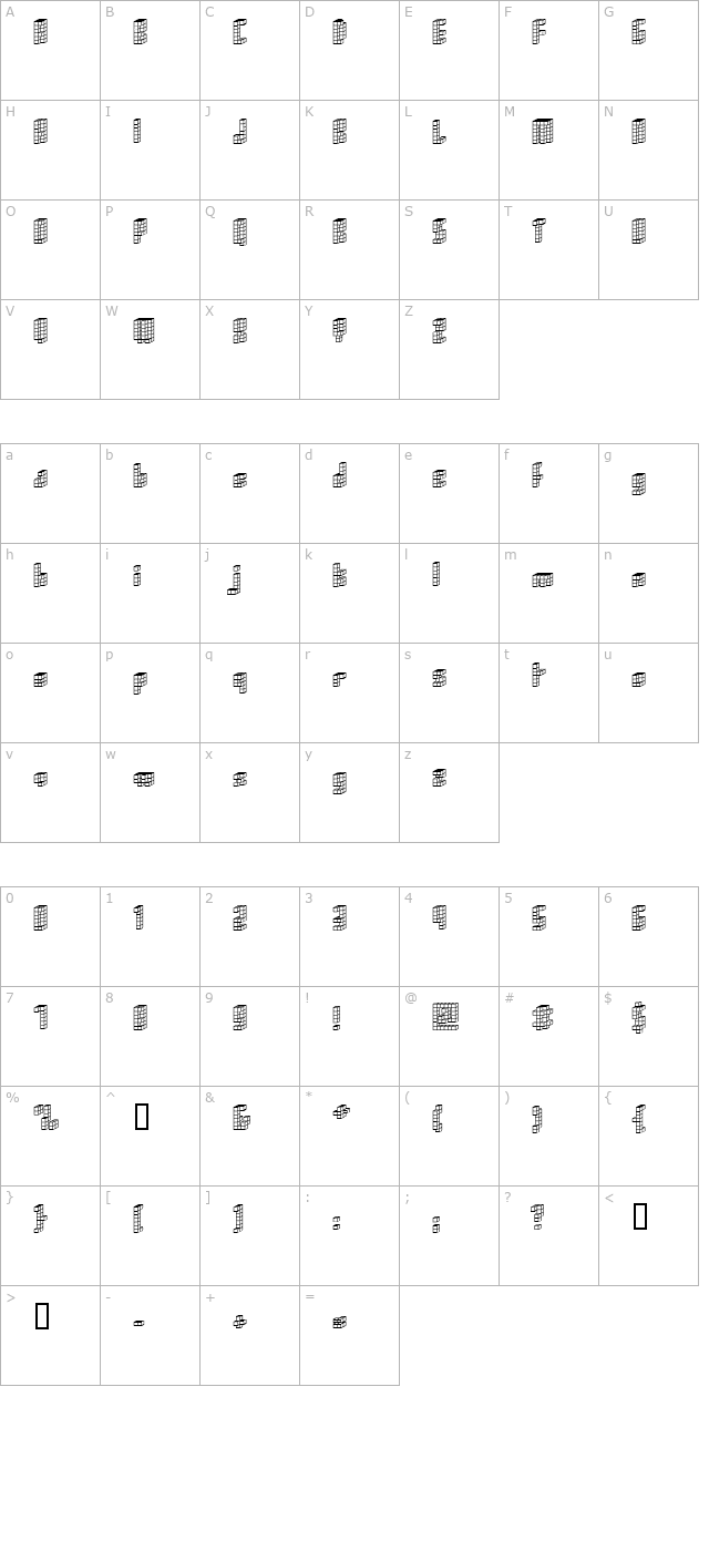 cubica-bold character map