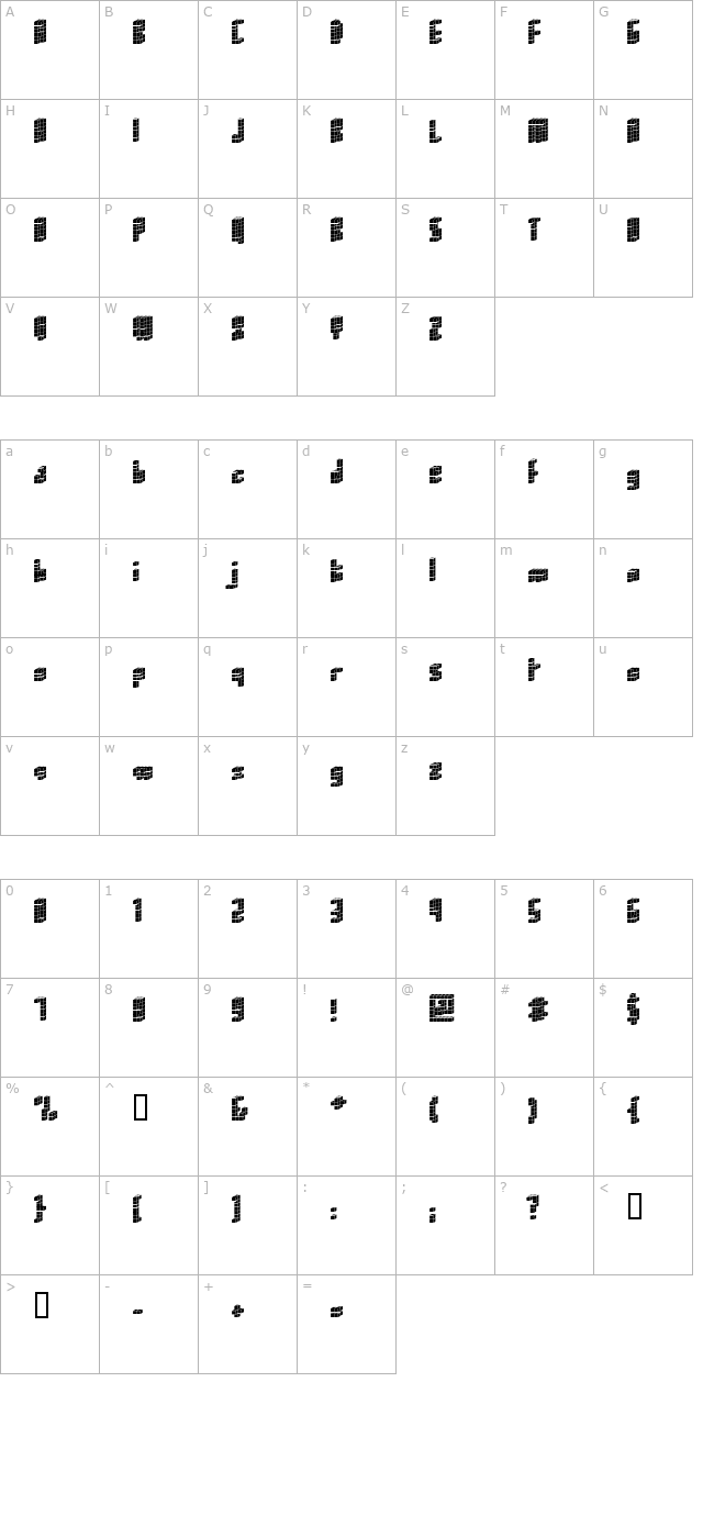 cubica-negativa character map