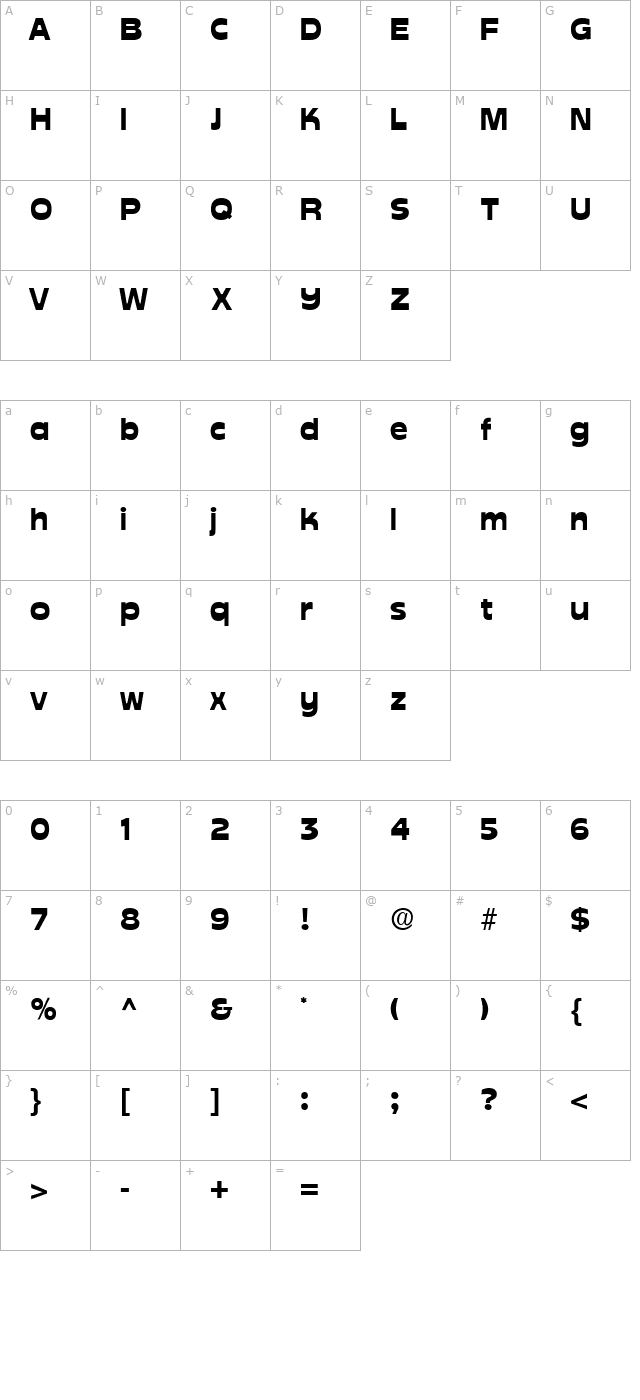 cuckoo-regular character map