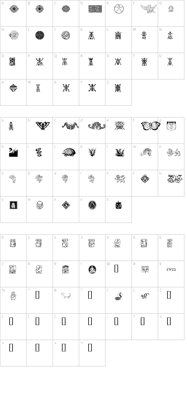 cultural-icons character map