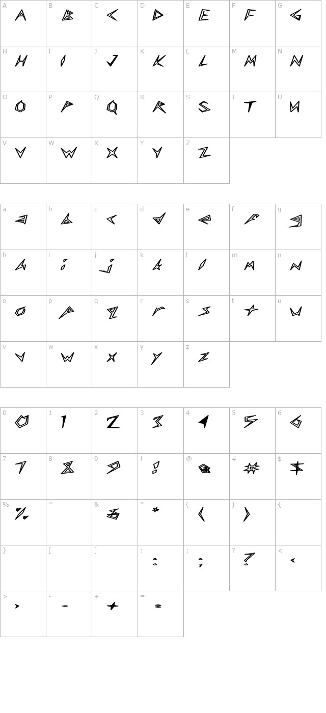 cuneifont-light-he-bold character map