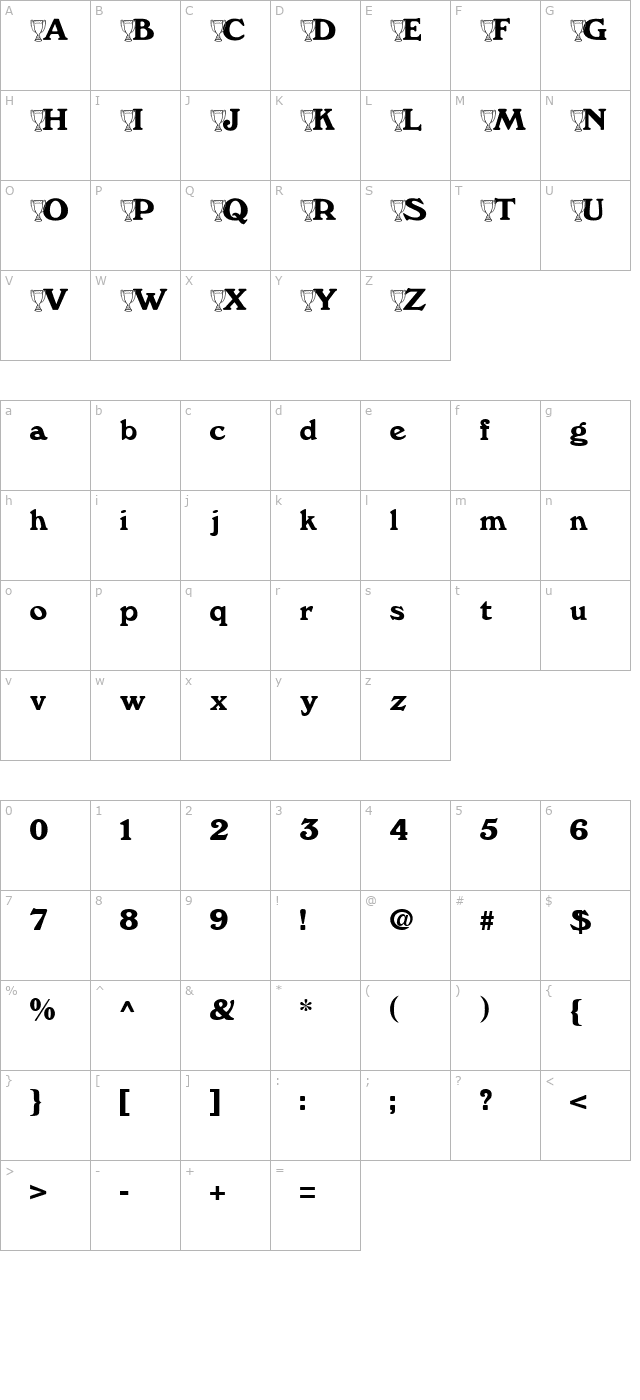 Cup Becker character map